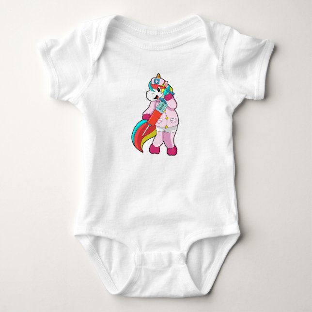 Unicorn as Nurse at Vaccination & Syringe T Shirt (Framsida)