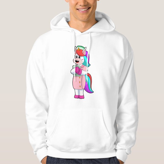 Unicorn as Nurse Hoodie (Framsida)
