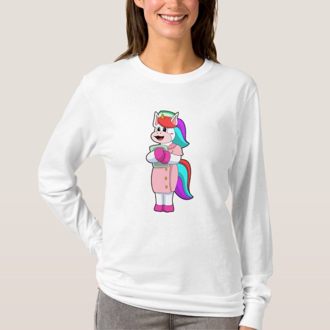 Unicorn as Nurse T Shirt (Framsida)