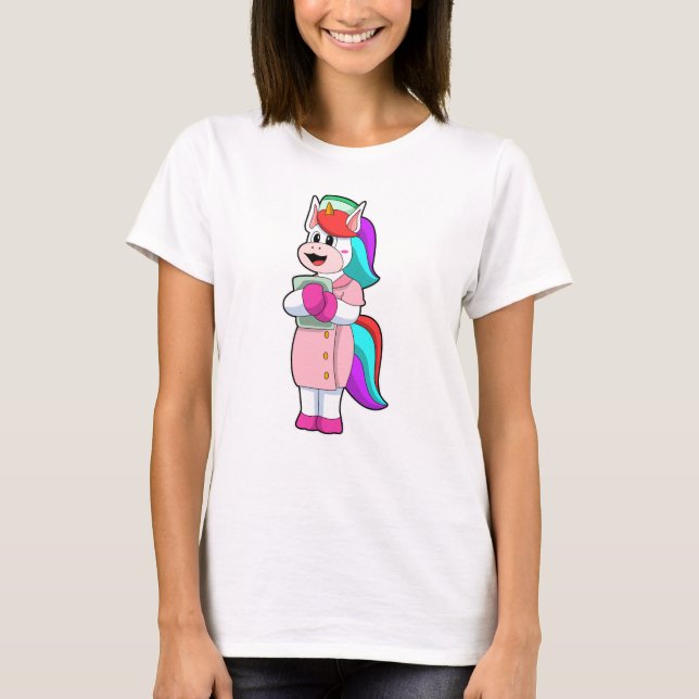 Unicorn as Nurse T Shirt (Framsida)
