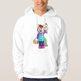 Unicorn as Painter Hoodie