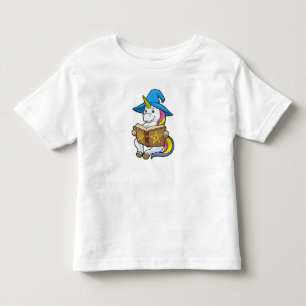 Unicorn as Wizard med Bok & Hat T Shirt