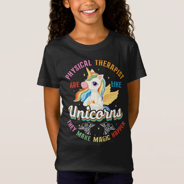 Unicorn, assistent för fysisk terapi t shirt (Framsida)