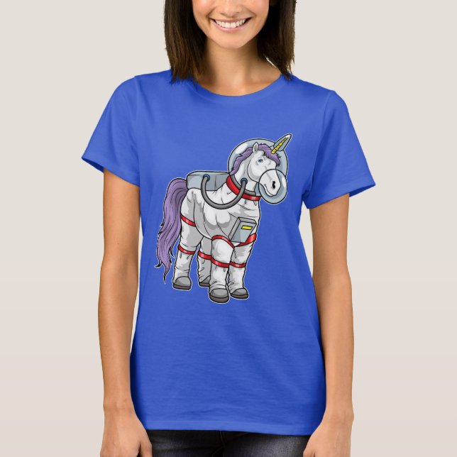 Unicorn Astronaut Space T Shirt (Framsida)