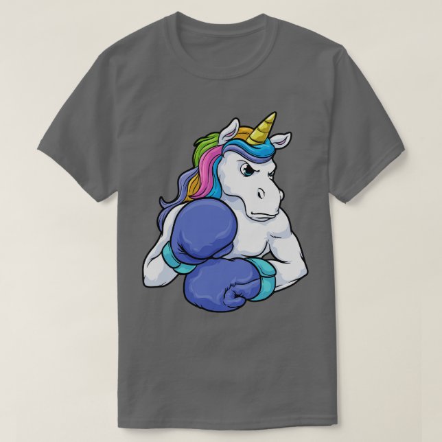 Unicorn at Boxing with Boxing handskar T Shirt (Design framsida)