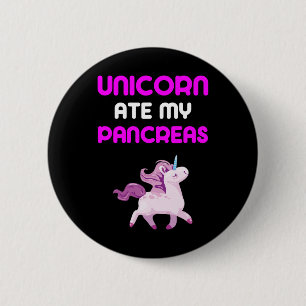 Unicorn Ate My Pancreas Roligt Diabetes Girls Kids Knapp