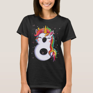 Unicorn Åtta 8 Ålder Åttonde födelsedagskalan P T Shirt
