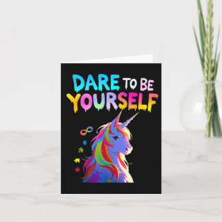 Unicorn Autism Awareness Acceptance Autistic Girl Kort