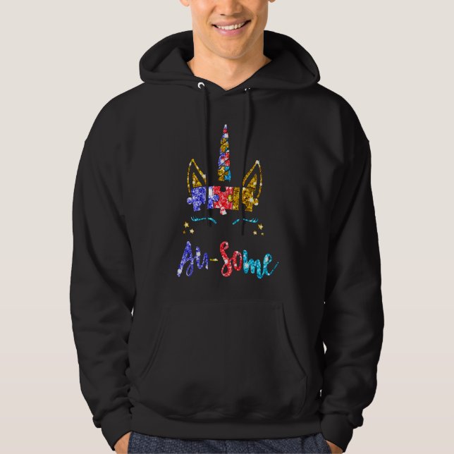 Unicorn Autism Awareness Hoodie (Framsida)