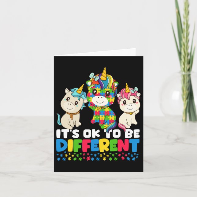 Unicorn Autism Awareness Kort (Framsida)