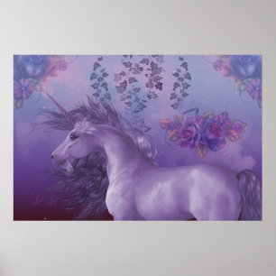 Unicorn Autumn Ro Poster