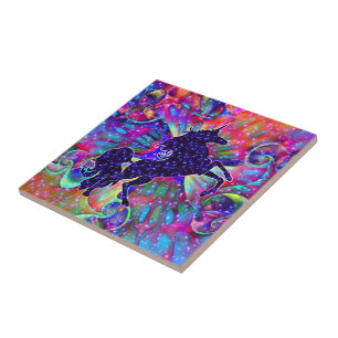 UNICORN AV det mångfärgade UNIVERSUM Kakelplatta