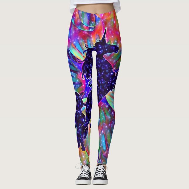 UNICORN AV det mångfärgade UNIVERSUM Leggings (Framsida)