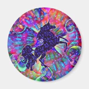 UNICORN AV det mångfärgade UNIVERSUM Magnet