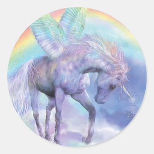Unicorn av regnbågekonstklistermärken runt klistermärke