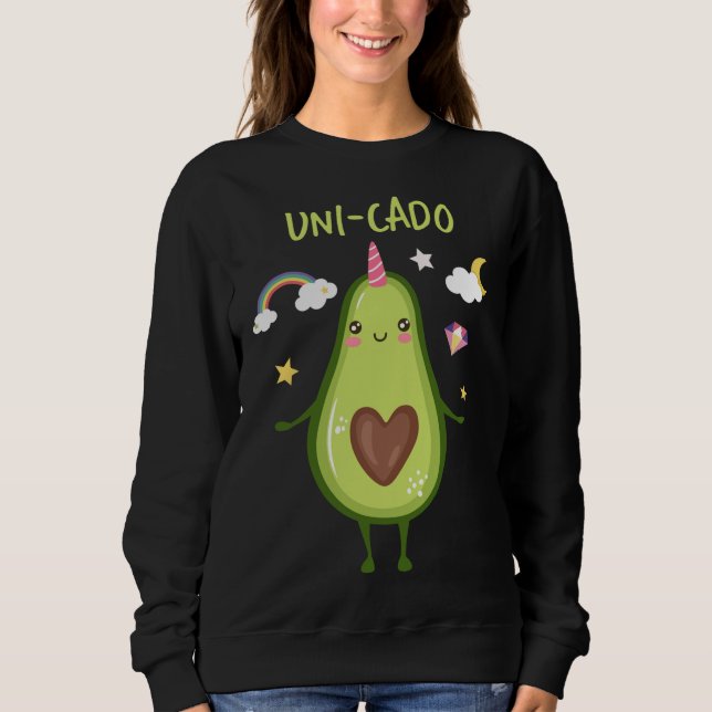 Unicorn Avocado Guacamole Toast Healthy Tjock Grön T Shirt (Framsida)