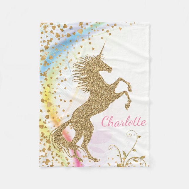 Unicorn Baby Blanket Fleecefilt (Framsidan)