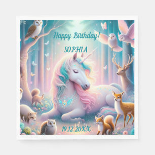 Unicorn, Baby/ Kids, eget födelsedagsnamn/ DOB Pappersservett