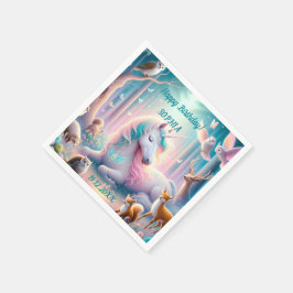 Unicorn, Baby/ Kids, eget födelsedagsnamn/ DOB Pappersservett