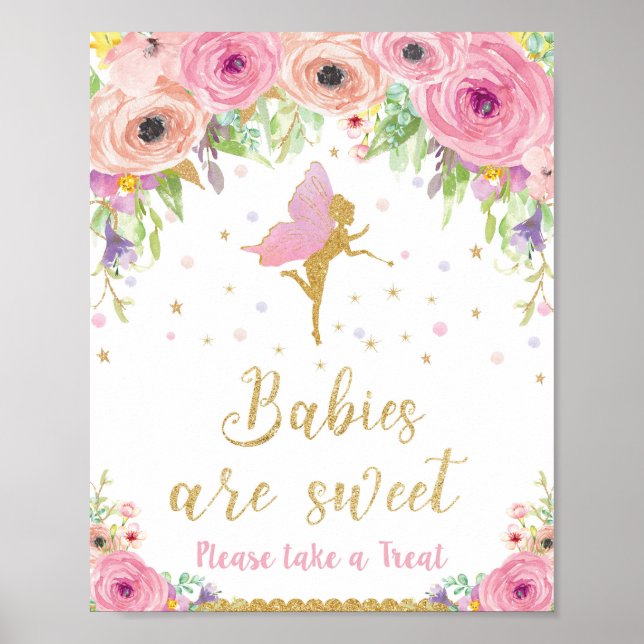 Unicorn Baby Shower Birthday Treat Favors Fairy Poster (Framsidan)