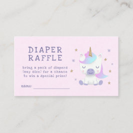 Unicorn Baby Shower Diaper Raffle Biljett Tilläggskort