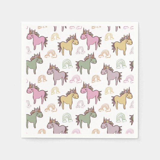 Unicorn Baby Shower Gender Neutral Pappersservett (Framsidan)