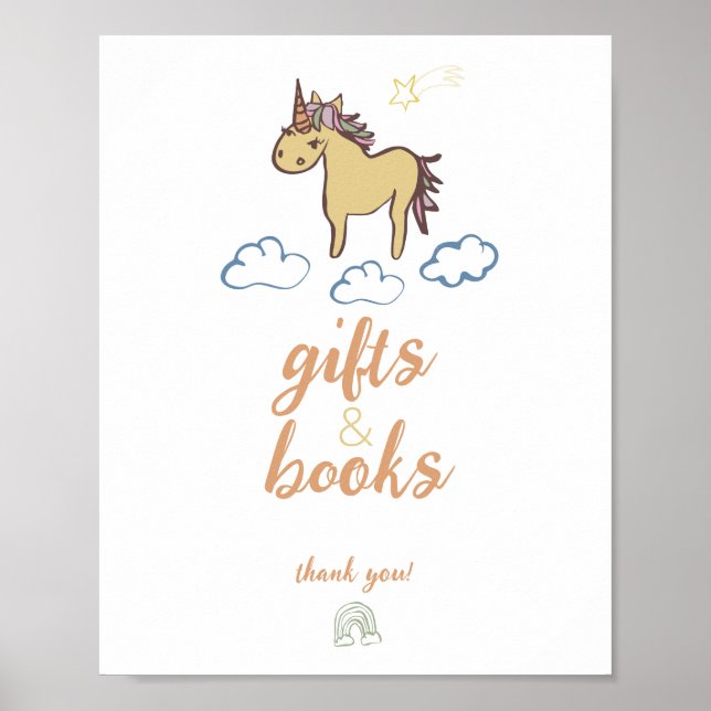 Unicorn Baby Shower Gender Neutral Poster (Framsidan)