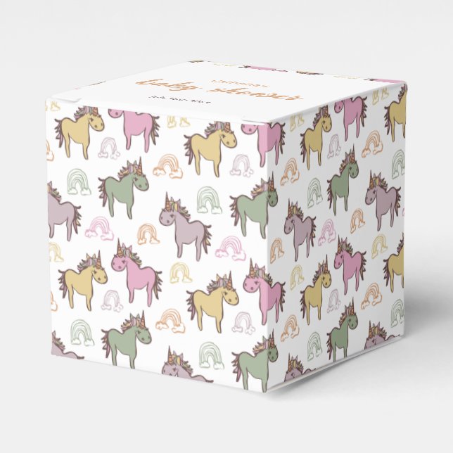 Unicorn Baby Shower Gender Neutral Presentaskar (Framsidan Sidan)