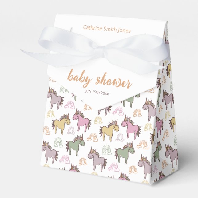 Unicorn Baby Shower Gender Neutral Presentaskar (Framsidan Sidan)
