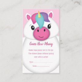 Unicorn Baby Shower Guessing Game Tilläggskort