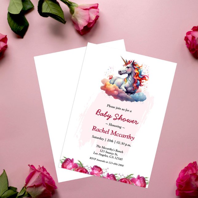 Unicorn Baby Shower-inbjudan Inbjudningar (Skapare uppladdad)