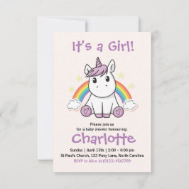 Unicorn Baby Shower-inbjudan Inbjudningar