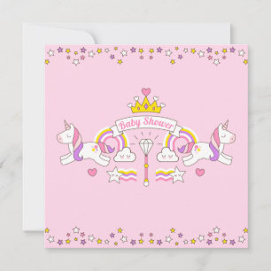 Unicorn Baby Shower-inbjudan Julkort