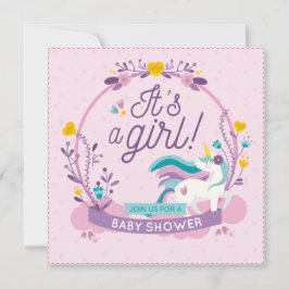Unicorn Baby Shower-inbjudan Julkort