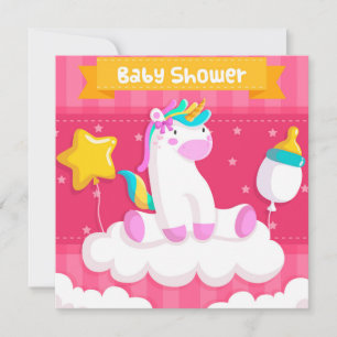 Unicorn Baby Shower-inbjudan Julkort
