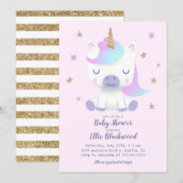 Unicorn Baby Shower Inbjudningar