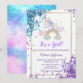 Unicorn Baby Shower-inbjudningar Inbjudningar