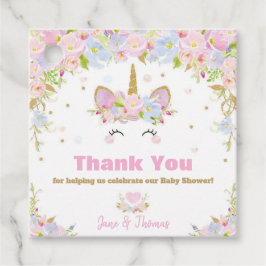 Unicorn Baby Shower-Märkre för favoriter i Tack Gåvor Etiketter