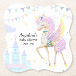 Unicorn Baby Shower Papper Underlägg. Underlägg Papper