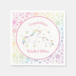 Unicorn Baby Shower Pastel Rainbow Cute Pappersservett
