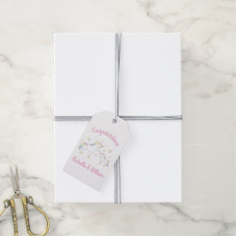 Unicorn Baby Shower Pastel Rainbow Cute Presentetikett