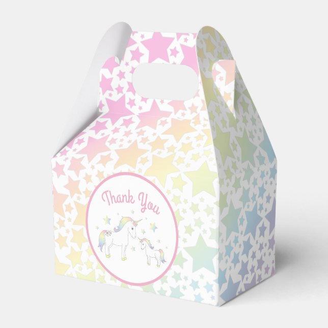 Unicorn Baby Shower Pastel Rainbow Presentaskar (Framsidan Sidan)