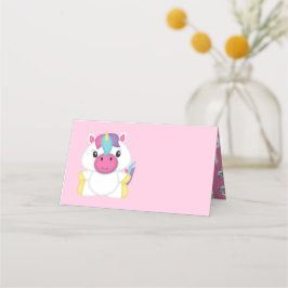 Unicorn Baby Shower Rosa Placeringskort