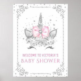 Unicorn Baby Shower-skylt Poster