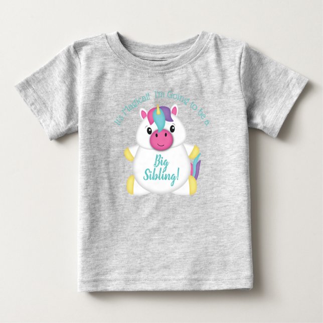 Unicorn Baby Shower T Shirt (Framsida)