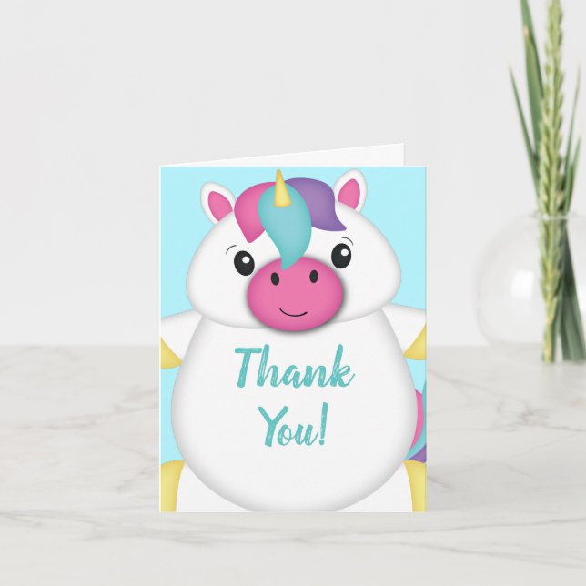 Unicorn Baby Shower Tack Kort (Framsida)