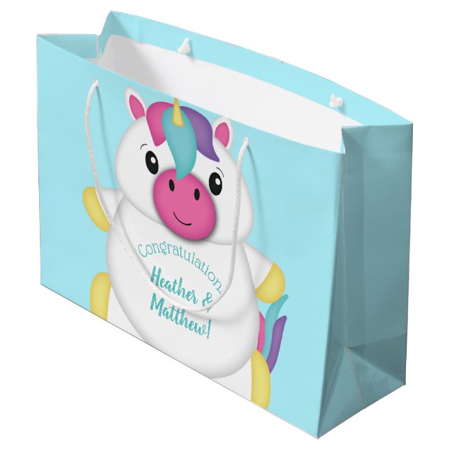 Unicorn Baby Shower Teal (Baksidan Vinklad)