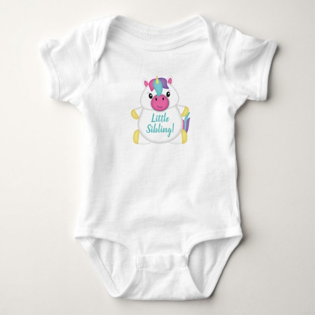 Unicorn Baby Shower Teal T Shirt (Framsida)