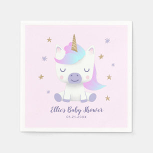 Unicorn Baby Shower-Tecknad Pappersservett
