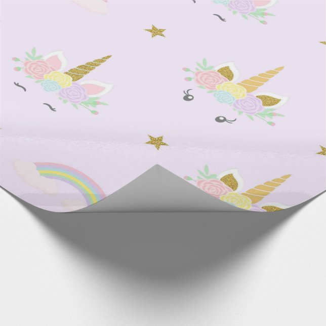 Unicorn Baby Shower Wrapping Papper Presentpapper (Hörn)